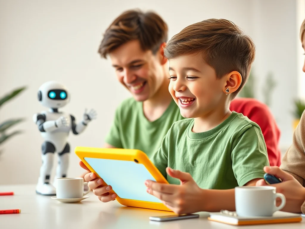ИИ для слабослышащих детей — ребёнок смотрит видео с субтитрами