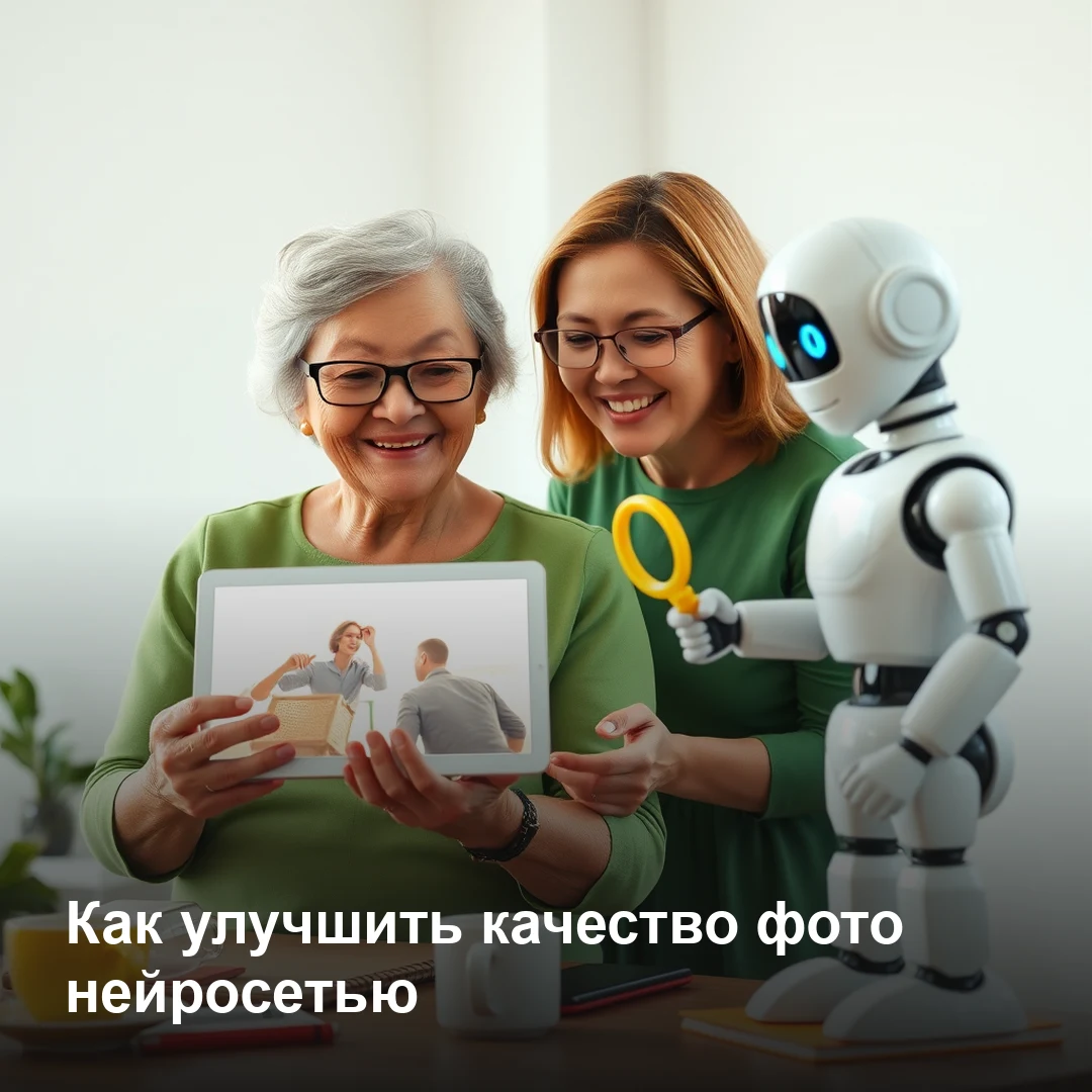 Сравнение фото до и после улучшения качества нейросетью